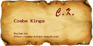 Czebe Kinga névjegykártya